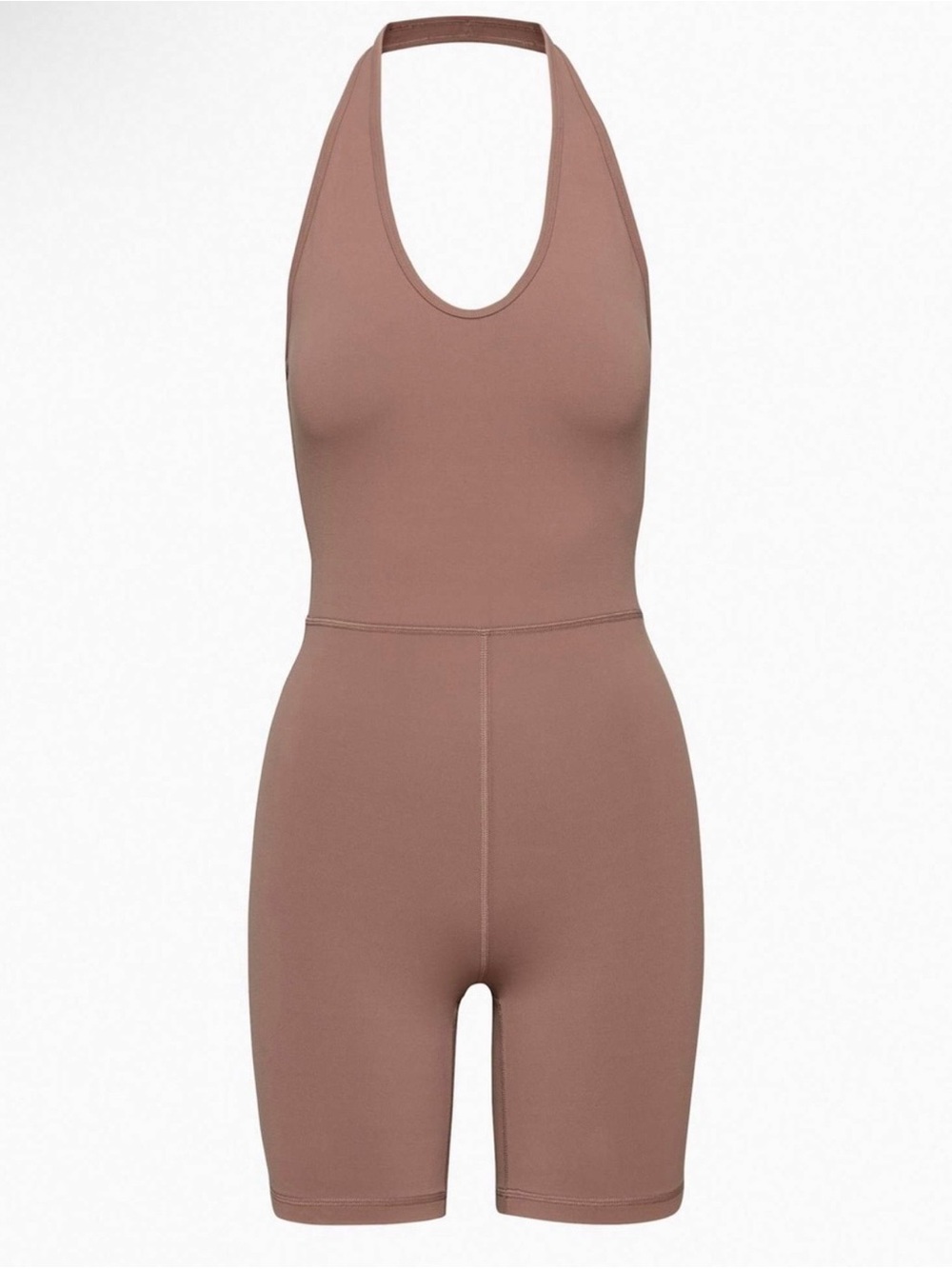 Wilfred Look Halter Romper in Mauve Brown